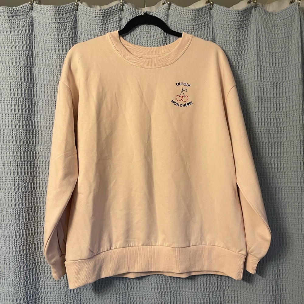 C&C California Cherry Embroidered Crewneck Sweatshirt